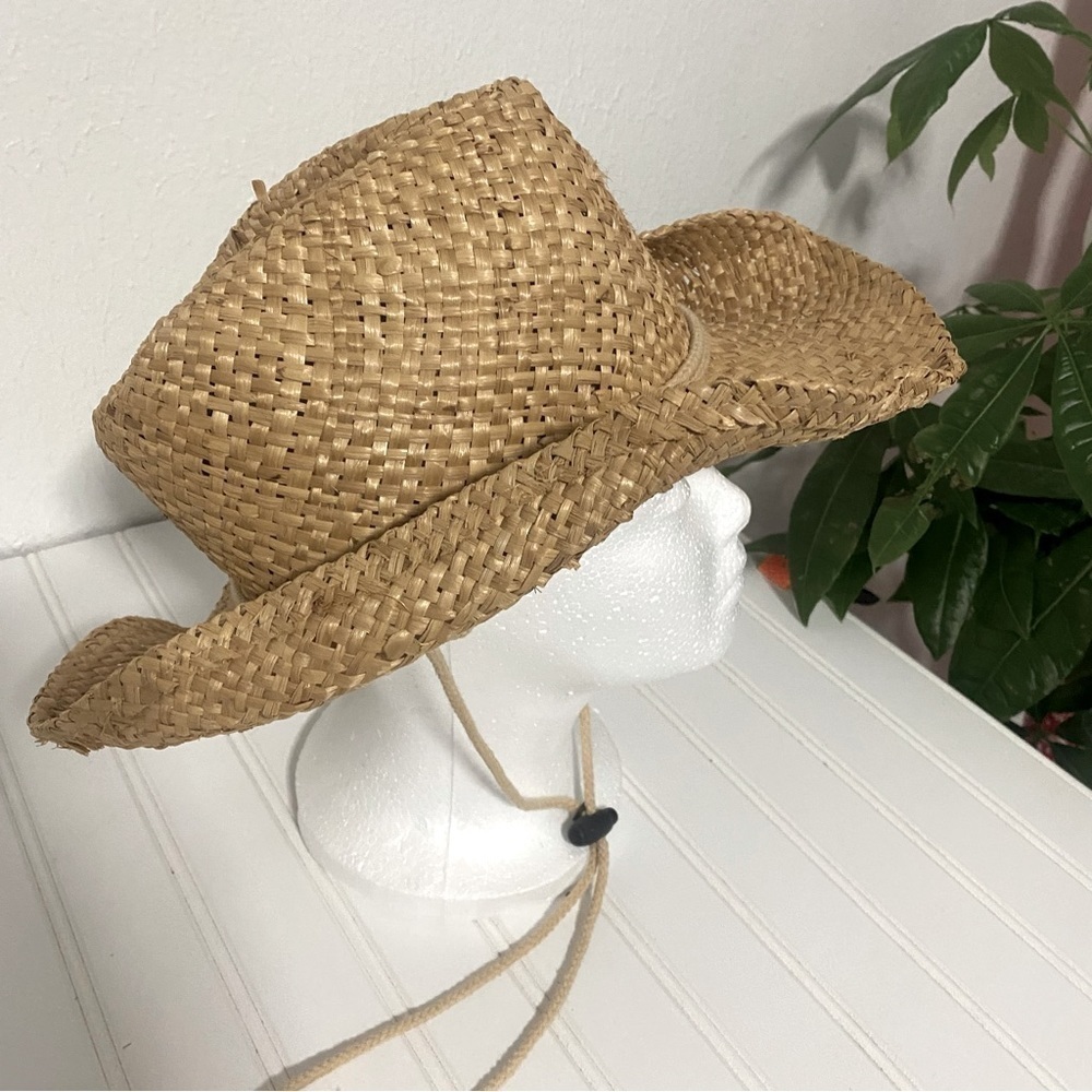Authentic Brand RACKHAT STRAW with Drawstring Logo Tan (“ Just Add Dirt”) OS - Picture 3 of 5